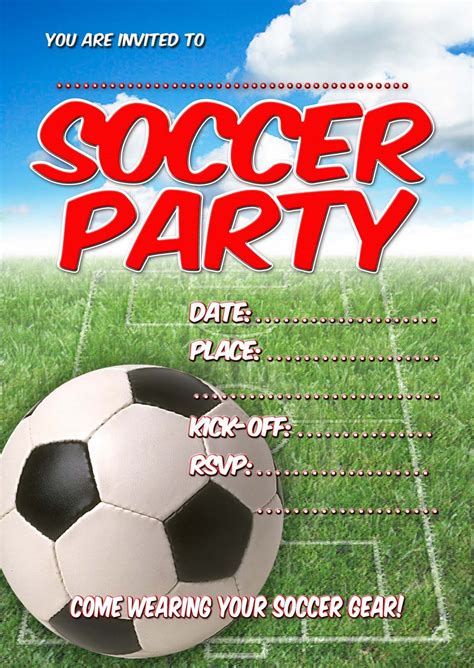 Soccer Invite Template Free